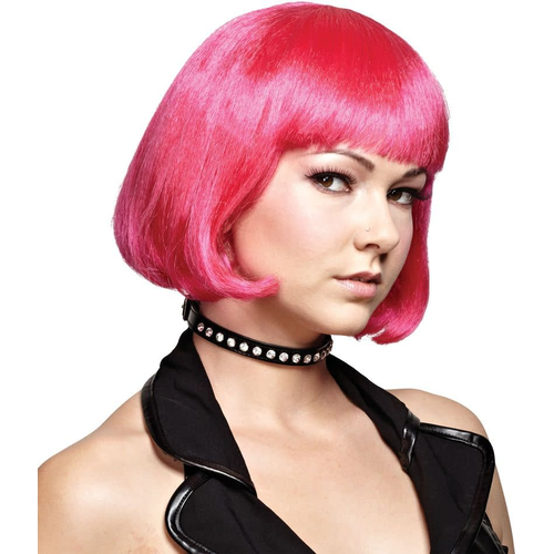 Hot Pink Bob Wig For Adults