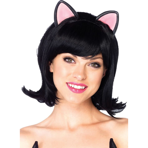 Kitty Bob Black Wig For Adults