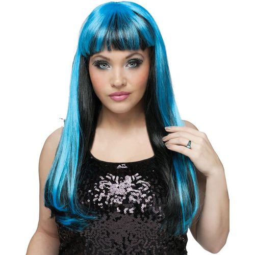 Neon Black/Blue Wig