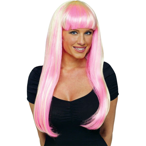 Neon Pink/Blonde Wig