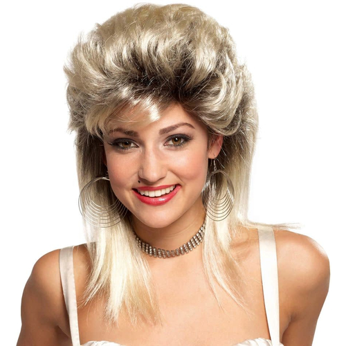 Rocker Groupie 80'S Blonde Wig For Adults