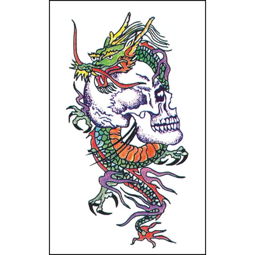 Tattoo Skull With Dragon