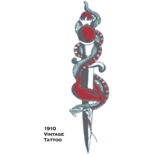 Tattoo Vintage Snake With Dagger