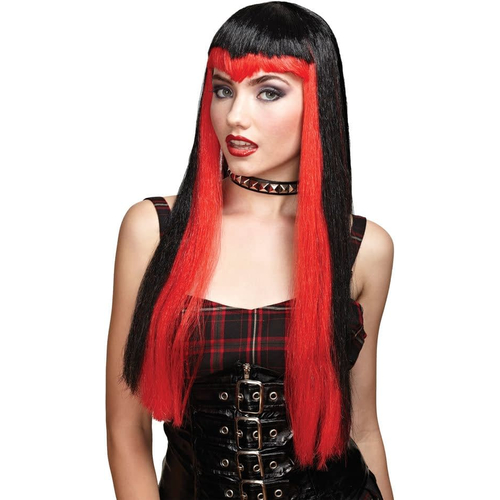 Undertone Wig Black/Red For Vampire Costume
