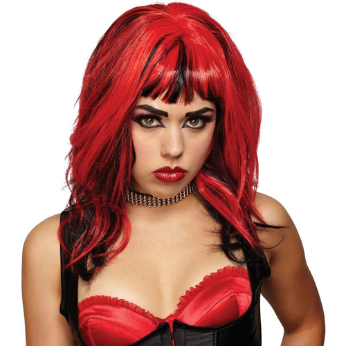 Wig For Hard Rockin Witch Black Red