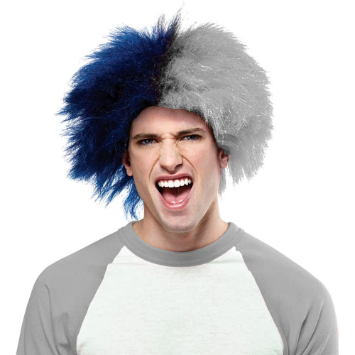 Wig For Sports Fun Blue Silver