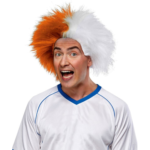 Wig For Sports Fun Orange White