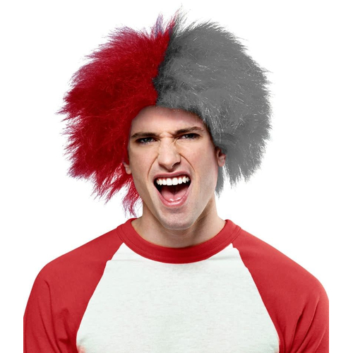 Wig For Sports Fun Red Grey