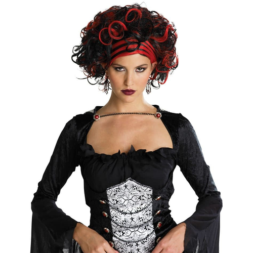 Wig For Wicked Widow Black/Red