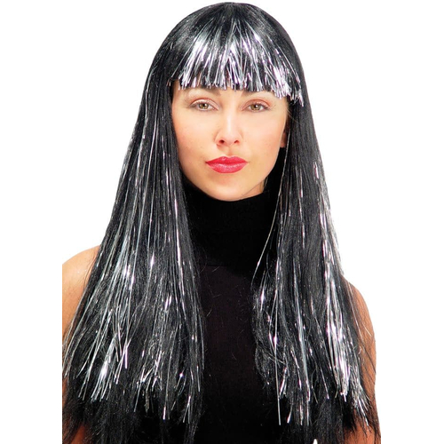 24 Inch Shimmering Black Wig For Women