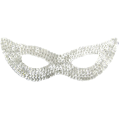Cat Mask Sequin White For Adults
