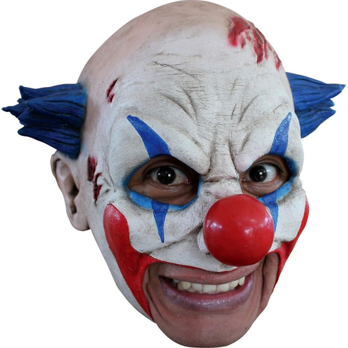 Clown Latex Mask W/ Blue Hair For Halloween