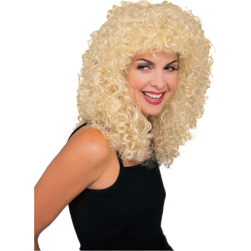 Curly Long Blonde Wig For Adults