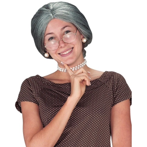 Granny Grey Wig For Adults