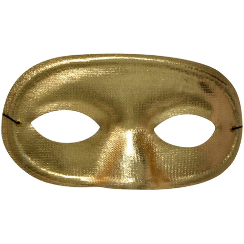 Half Domino Mask Metallic Gold For Adults