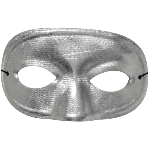 Half Domino Mask Metallic Silv For Adults