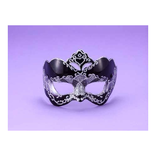 Half Style Mask Bk W Silver For Adults