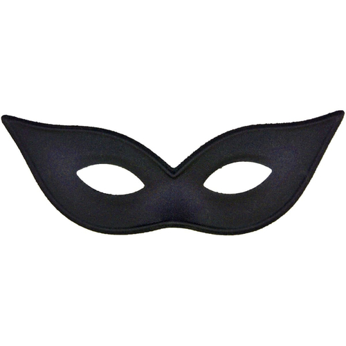 Harlequin Mask Satin Black For Adults