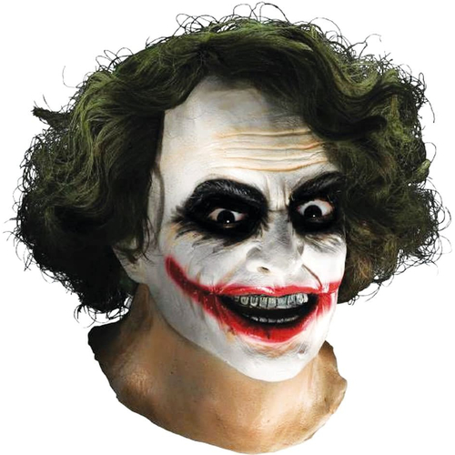 Joker Latex Mask W Hair For Adults