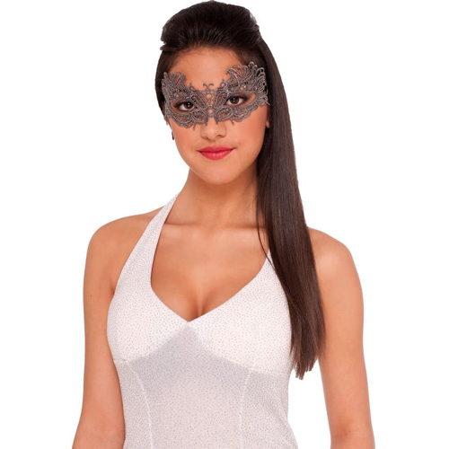 Lace Mask Dark Gray For Masquerade