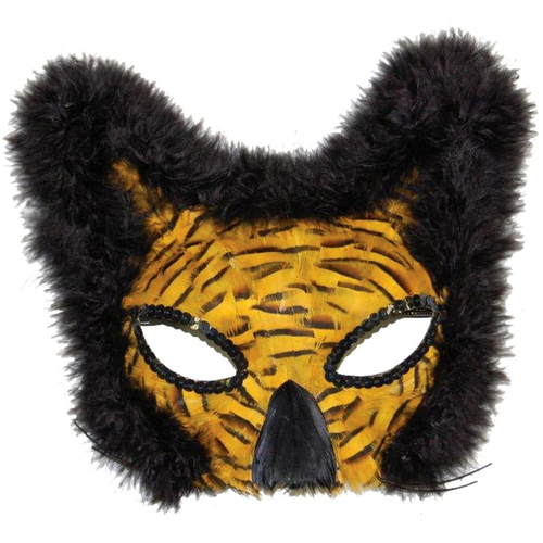 Mask Lion Feather Gold For Adults