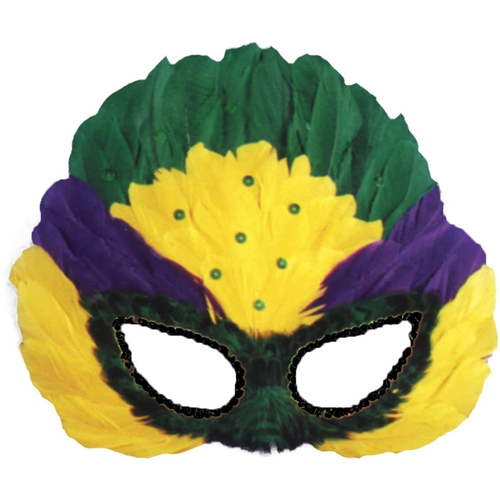 Mask Mardi Gras Sequin Feather For Adults