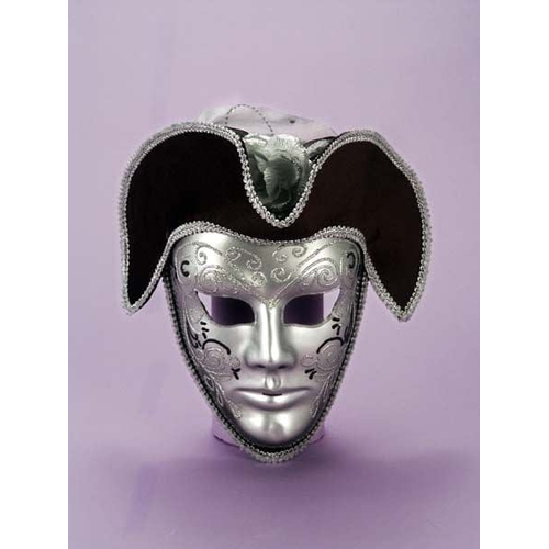 Masquerade Venetian Mask Silver & Black
