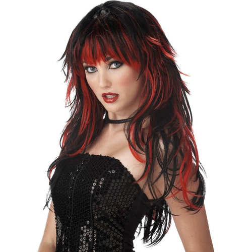 Tempting Tresses Red Black Wig For Women