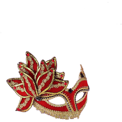 Ven Mask Red W Gold & Gem For Masquerade