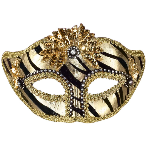 Ven Mask Striped Gold For Masquerade
