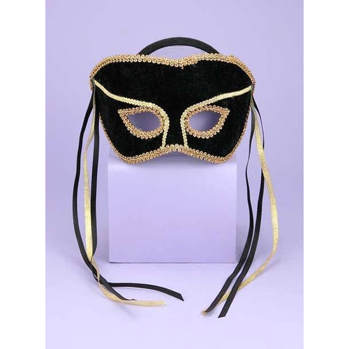 Venetian Couple Mask Swvl Bk/G For Adults