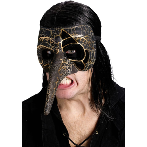 Venetian Raven Mask Black For Masquerade