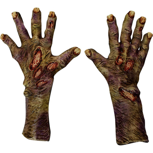 Zombie Rotted Large Latex Gloves For Adults